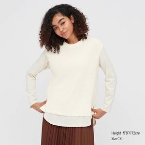 Uniqlo Side Slit Sweater Vest Ivory